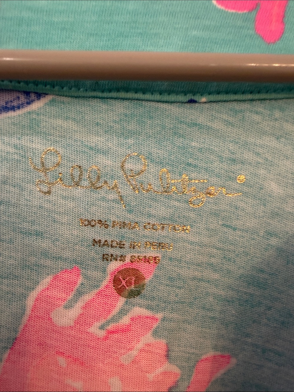 Lilly Pulitzer Teal Dress with Pink, Blue & Yellow Floral Print - Picture 3 of 4